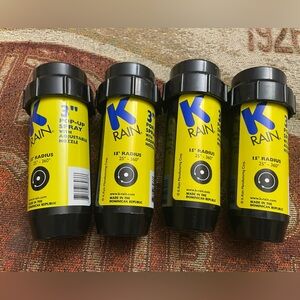 Lot of 4 K Rain 3” Pop-up Spray w/ Adjustable Nozzle 15’ Radius 25-360 NEW